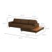 Sofá 6 Lugares Loft com Chaise Direito e Deck de Apoio Linho Marrom 292 cm