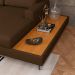 Sofá 6 Lugares Loft com Chaise Direito e Deck de Apoio Linho Marrom 322 cm