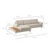Sofá 6 Lugares Loft com Chaise Esquerdo e Deck de Apoio Linho Areia 292 cm