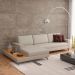 Sofá 6 Lugares Loft com Chaise Esquerdo e Deck de Apoio Linho Areia 322 cm