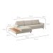 Sofá 6 Lugares Loft com Chaise Esquerdo e Deck de Apoio Linho Areia 322 cm