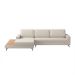 Sofá 6 Lugares Loft com Chaise Esquerdo e Deck de Apoio Linho Areia 322 cm