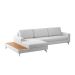 Sofá 6 Lugares Loft com Chaise Esquerdo e Deck de Apoio Linho Cinza Claro 292 cm