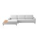 Sofá 6 Lugares Loft com Chaise Esquerdo e Deck de Apoio Linho Cinza Claro 292 cm