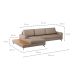 Sofá 6 Lugares Loft com Chaise Esquerdo e Deck de Apoio Linho Cinza Escuro 292 cm