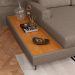 Sofá 6 Lugares Loft com Chaise Esquerdo e Deck de Apoio Linho Cinza Escuro 322 cm