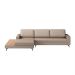 Sofá 6 Lugares Loft com Chaise Esquerdo e Deck de Apoio Linho Cinza Escuro 322 cm