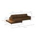 Sofá 6 Lugares Loft com Chaise Esquerdo e Deck de Apoio Linho Marrom 292 cm
