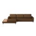 Sofá 6 Lugares Loft com Chaise Esquerdo e Deck de Apoio Linho Marrom 322 cm