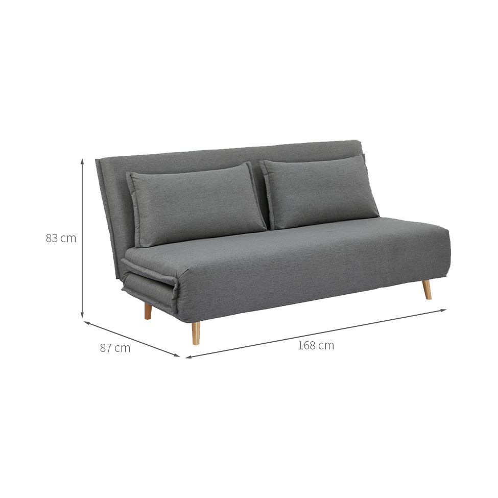 Sofá-Cama 2 Lugares Casal Capri Cinza Escuro