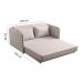 Sofá-Cama 2 Lugares Casal Charlie Veludo Bege