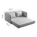 Sofá-Cama 2 Lugares Casal Charlie Veludo Cinza