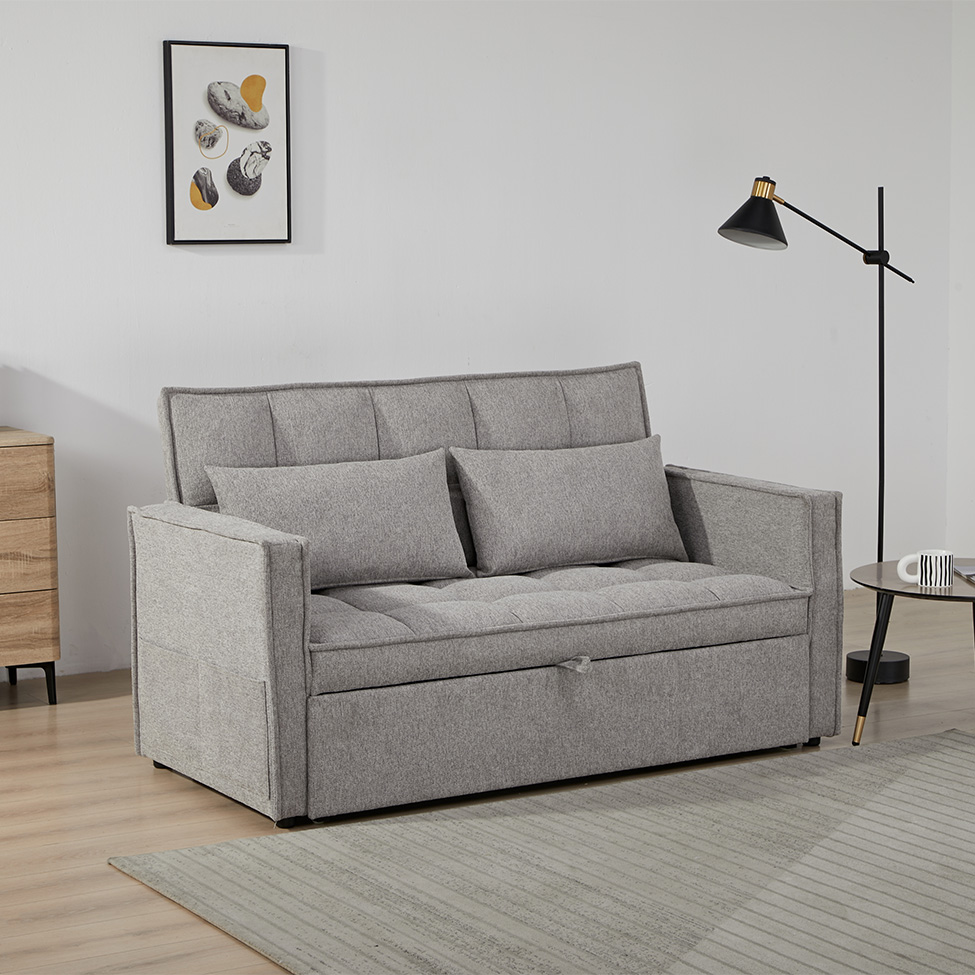 Sofá-Cama 2 Lugares Casal Rivoli Cinza