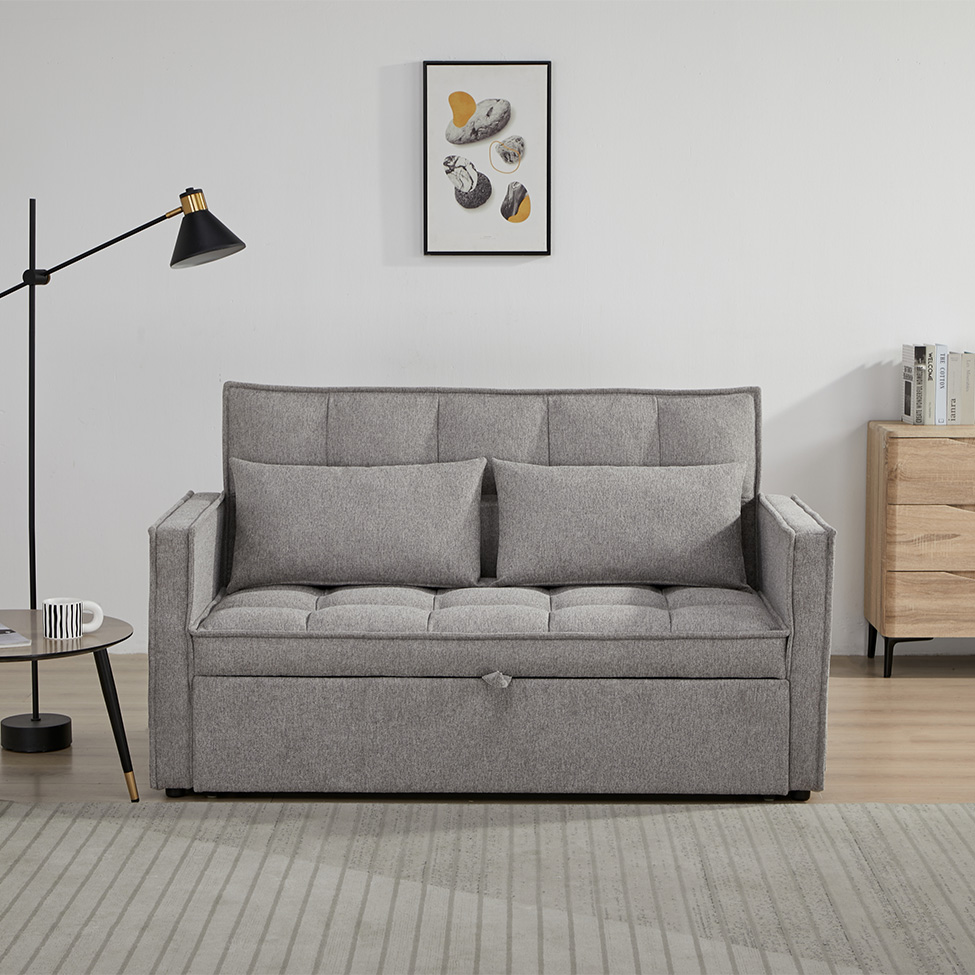 Sofá-Cama 2 Lugares Casal Rivoli Cinza