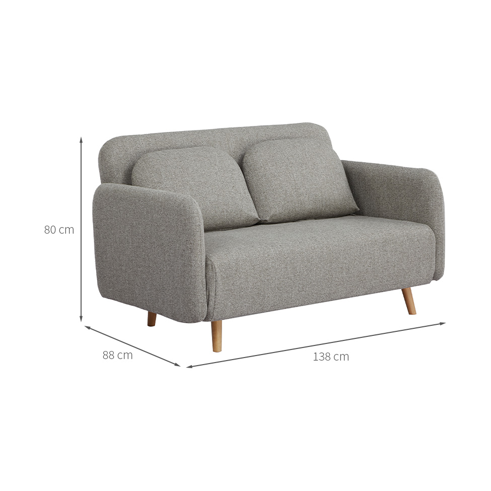 Sofá-Cama 2 Lugares Casal Treviso Cinza