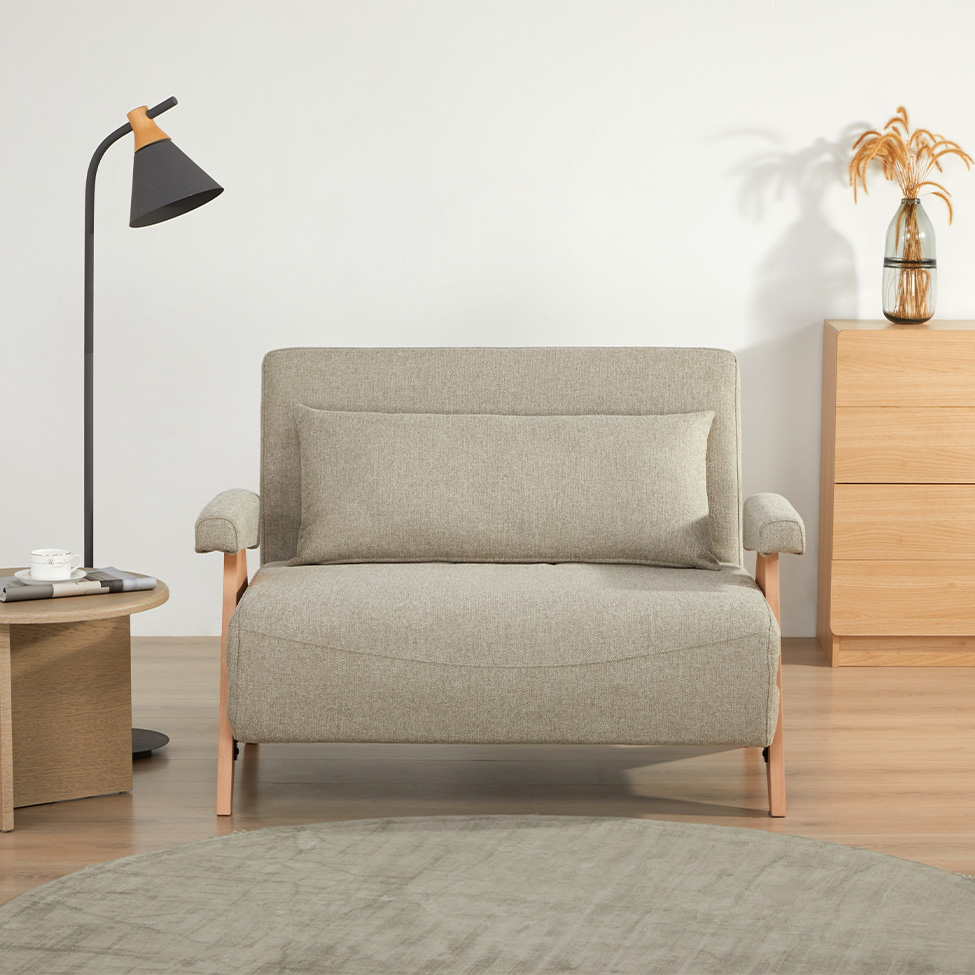 Sofá-Cama 2 Lugares Módena Natural