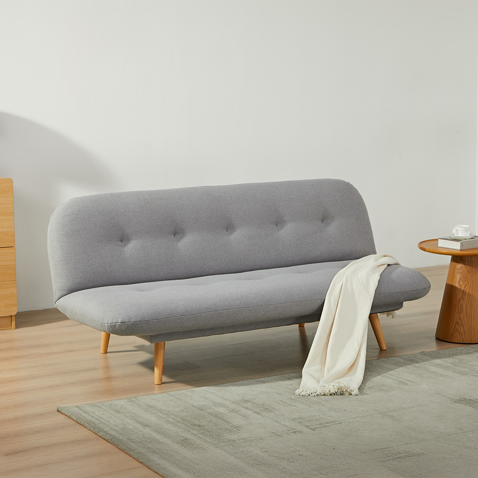 Sofá-Cama 3 Lugares Albano Cinza Claro