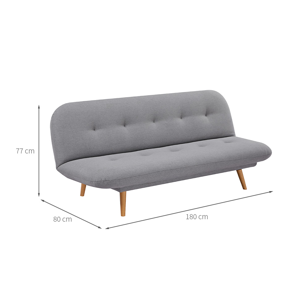 Sofá-Cama 3 Lugares Albano Cinza Claro