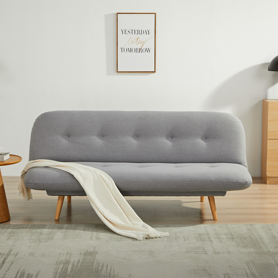 Sofá-Cama 3 Lugares Albano Cinza Claro