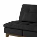 Sofá-Cama 3 Lugares Casal Amanda com Pés de Madeira Preto