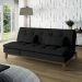Sofá-Cama 3 Lugares Casal Amanda com Pés de Madeira Preto