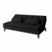 Sofá-Cama 3 Lugares Casal Amanda com Pés de Madeira Preto