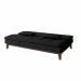 Sofá-Cama 3 Lugares Casal Amanda com Pés de Madeira Preto