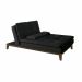 Sofá-Cama 3 Lugares Casal Amanda com Pés de Madeira Preto