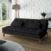 Sofá-Cama 3 Lugares Casal Amanda com Pés de Madeira Preto