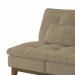 Sofá-Cama 3 Lugares Casal Amanda com Pés de Madeira Suede Bege