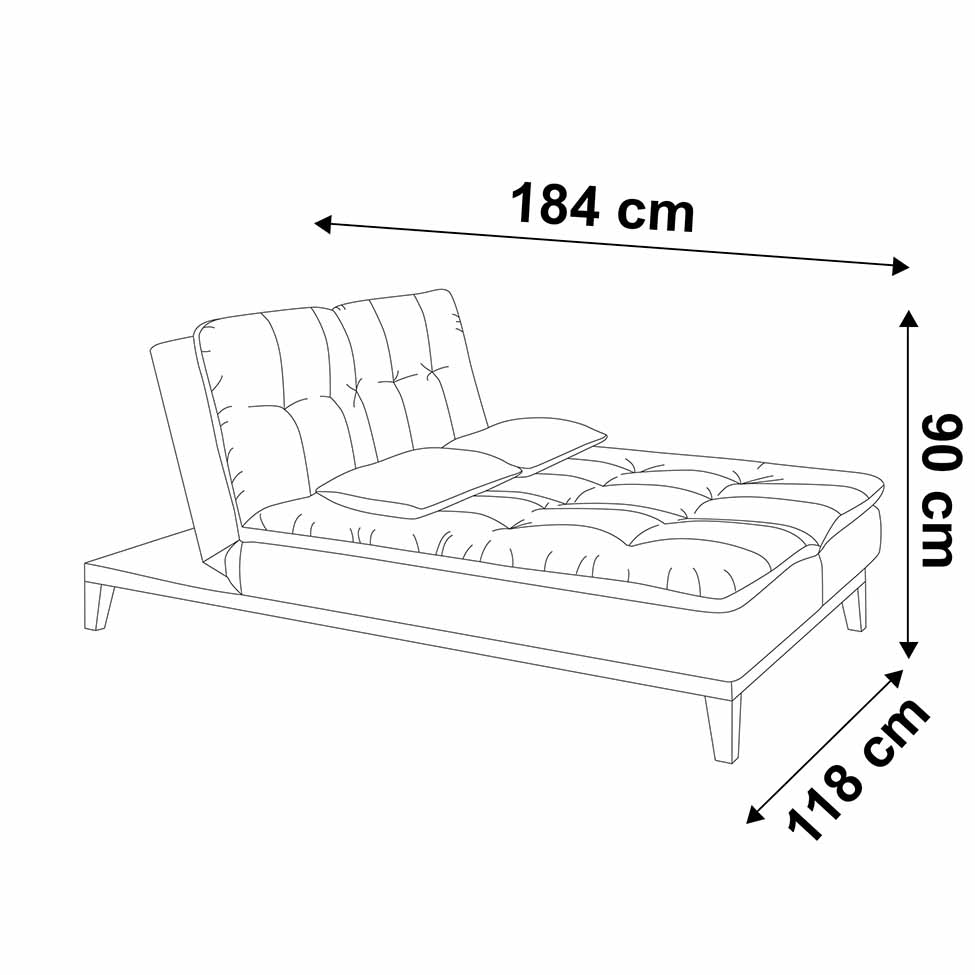 Sofá-Cama 3 Lugares Casal Amanda com Pés de Madeira Suede Bege
