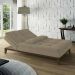Sofá-Cama 3 Lugares Casal Amanda com Pés de Madeira Suede Bege