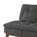 Sofá-Cama 3 Lugares Casal Amanda com Pés de Madeira Suede Cinza