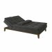 Sofá-Cama 3 Lugares Casal Amanda com Pés de Madeira Suede Cinza