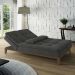 Sofá-Cama 3 Lugares Casal Amanda com Pés de Madeira Suede Cinza