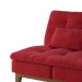 Sofá-Cama 3 Lugares Casal Amanda com Pés de Madeira Suede Vermelho