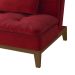 Sofá-Cama 3 Lugares Casal Amanda com Pés de Madeira Suede Vermelho