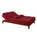 Sofá-Cama 3 Lugares Casal Amanda com Pés de Madeira Suede Vermelho