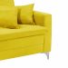 Sofá-Cama 3 Lugares Casal Facility Veludo Amarelo