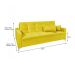 Sofá-Cama 3 Lugares Casal Facility Veludo Amarelo