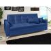Sofá-Cama 3 Lugares Casal Facility Veludo Azul Marinho