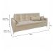 Sofá-Cama 3 Lugares Casal Facility Veludo Bege