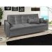 Sofá-Cama 3 Lugares Casal Facility Veludo Cinza
