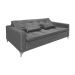 Sofá-Cama 3 Lugares Casal Facility Veludo Cinza