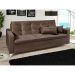 Sofá-Cama 3 Lugares Casal Facility Veludo Marrom
