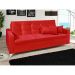 Sofá-Cama 3 Lugares Casal Facility Veludo Vermelho