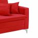Sofá-Cama 3 Lugares Casal Facility Veludo Vermelho