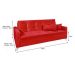 Sofá-Cama 3 Lugares Casal Facility Veludo Vermelho
