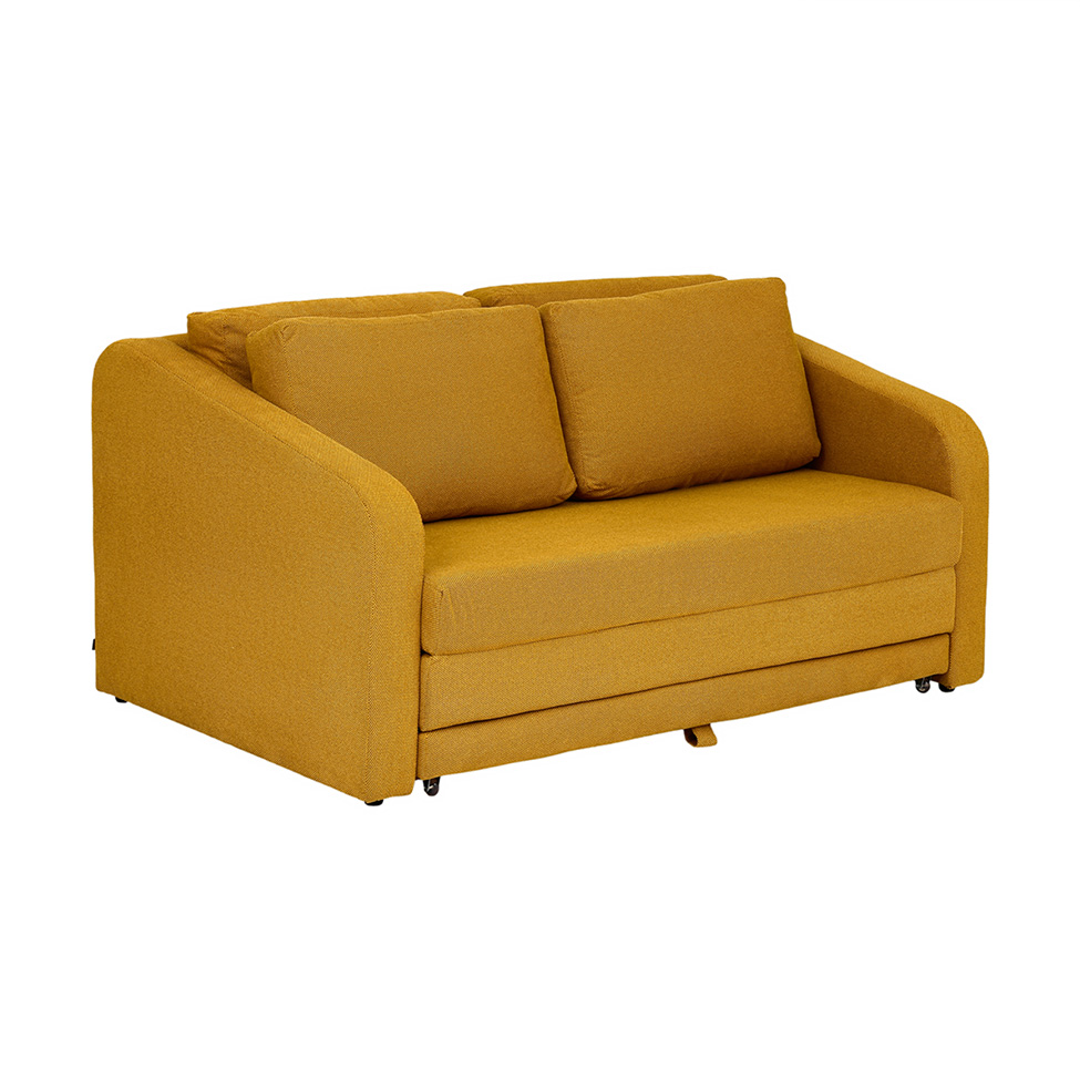 Sofá-Cama 3 Lugares Casal Itaúna Velolinho Mostarda