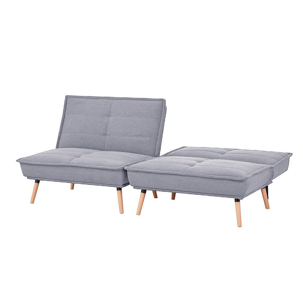 Sofá-Cama 3 Lugares Casal Naples Cinza Claro